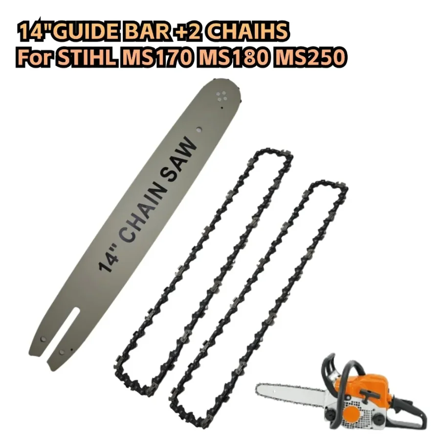 14 Inch Chainsaw Guide Bar With Saw Chain 3/8 LP 50 Section Saw Chain For STIHL MS170 MS180 MS250 Power Tool Accessories
14 Inch Chainsaw Guide Bar With Saw Chain 3/8 LP 50 Section Saw Chain For STIHL MS170 MS180 MS250 Power Tool Accessories