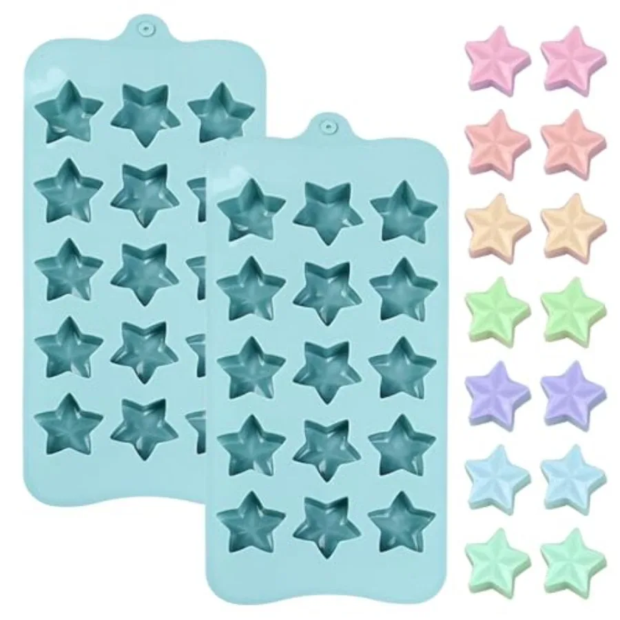 Star-Shaped Silicone Molds, 2-Pack, 15 Cavities Each, Blue
Star-Shaped Silicone Molds, 2-Pack, 15 Cavities Each, Blue