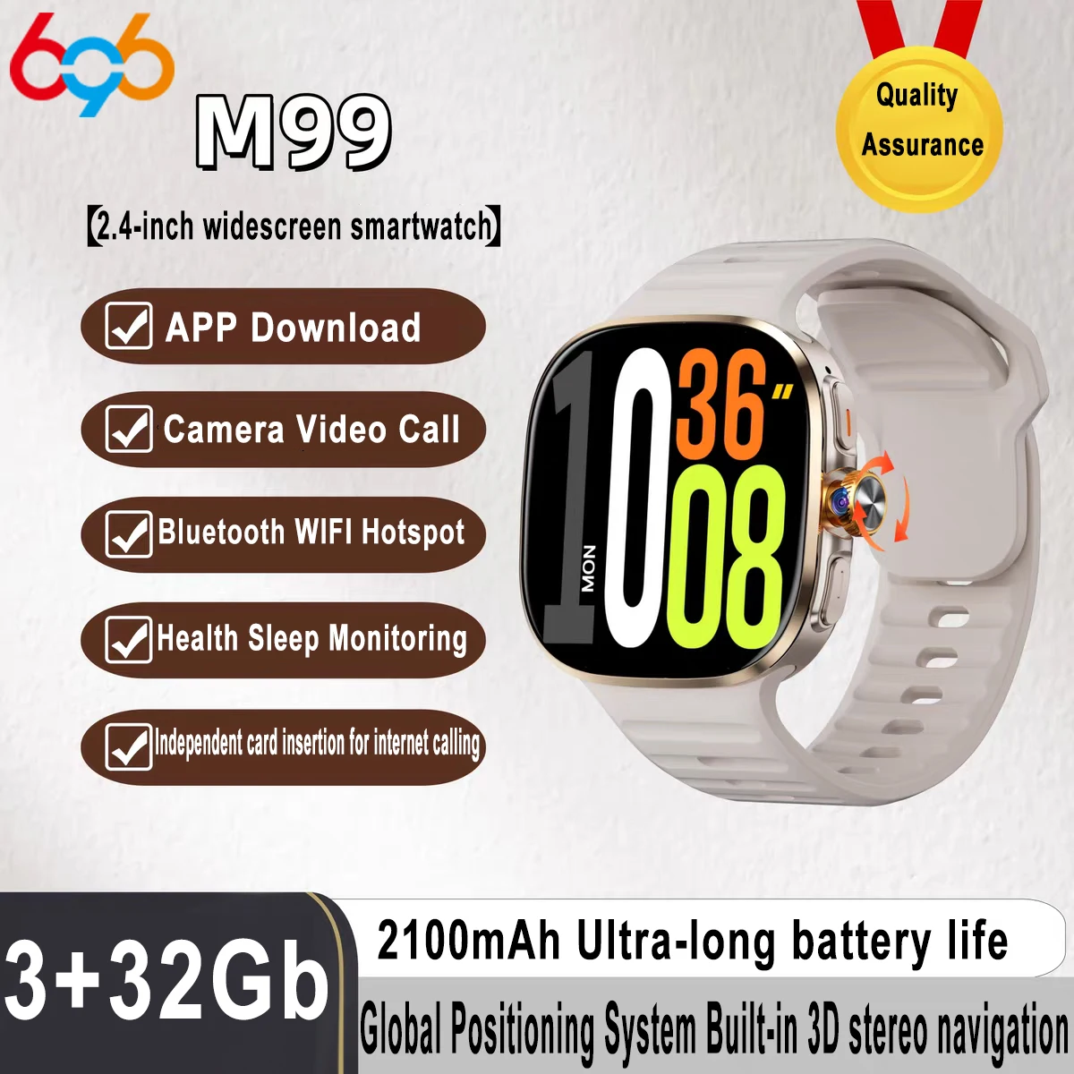 4G Smart Watch Full Netcom Rotate Camera 2.4' AMOLED Screen APP Download NFC WIFI Smartwatch GPS SIM 3+32Gb RAM Health Monitor
4G Smart Watch Full Netcom Rotate Camera 2.4' AMOLED Screen APP Download NFC WIFI Smartwatch GPS SIM 3+32Gb RAM Health Monitor