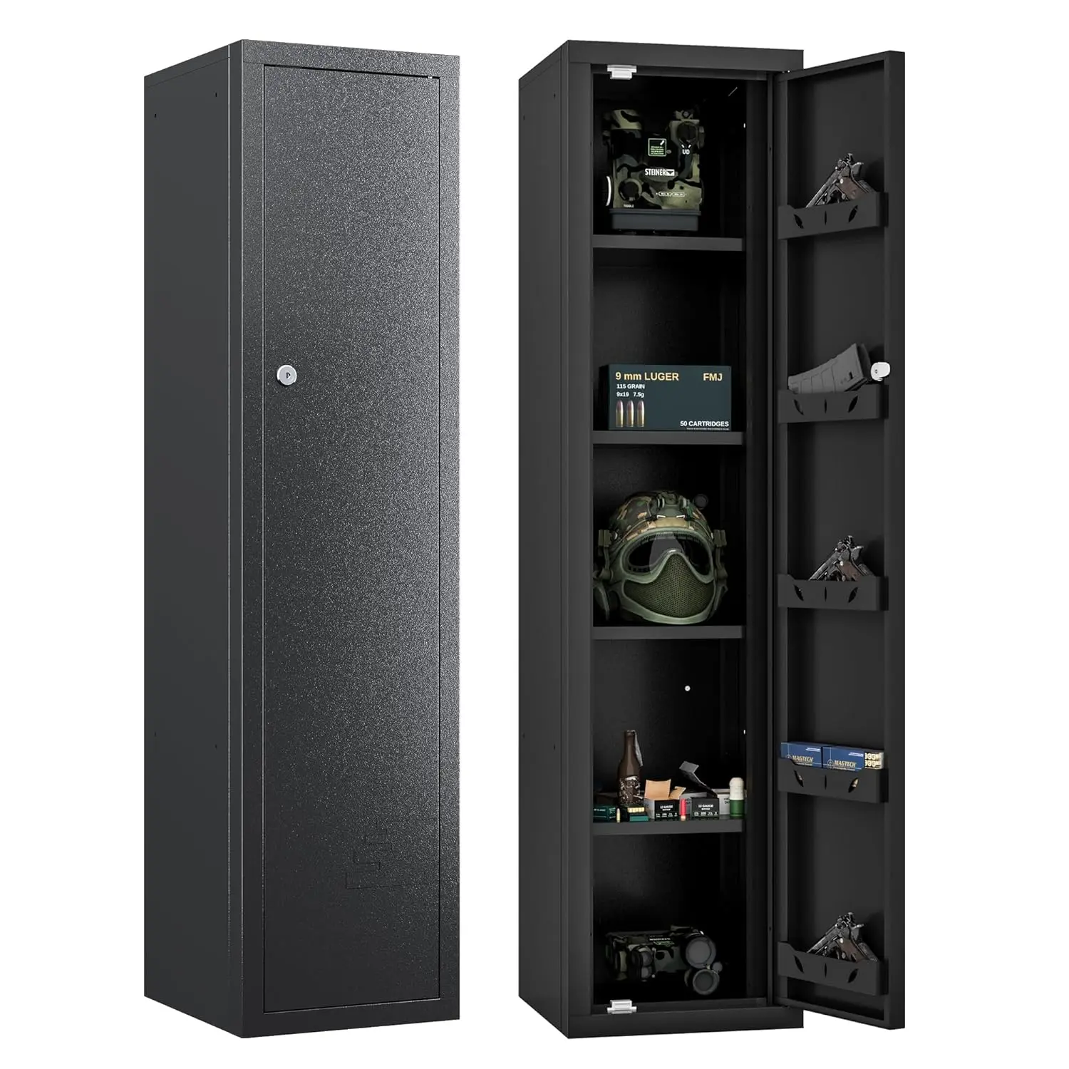 Ammo Cabinet 59-Inch Tall Gun Cabinet Ammo Safe for Home Safes Use Quick Access with Ammunition Compartment, Customized
Ammo Cabinet 59-Inch Tall Gun Cabinet Ammo Safe for Home Safes Use Quick Access with Ammunition Compartment, Customized