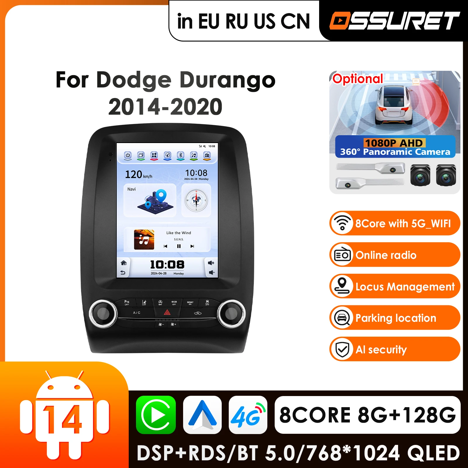 OSSURET 9.7 Inch CarPlay Android Car Radio for Dodge Durango 2014-2020 GPS Intelligent Systems Stereo Multimedia Autoradio Navi
OSSURET 9.7 Inch CarPlay Android Car Radio for Dodge Durango 2014-2020 GPS Intelligent Systems Stereo Multimedia Autoradio Navi