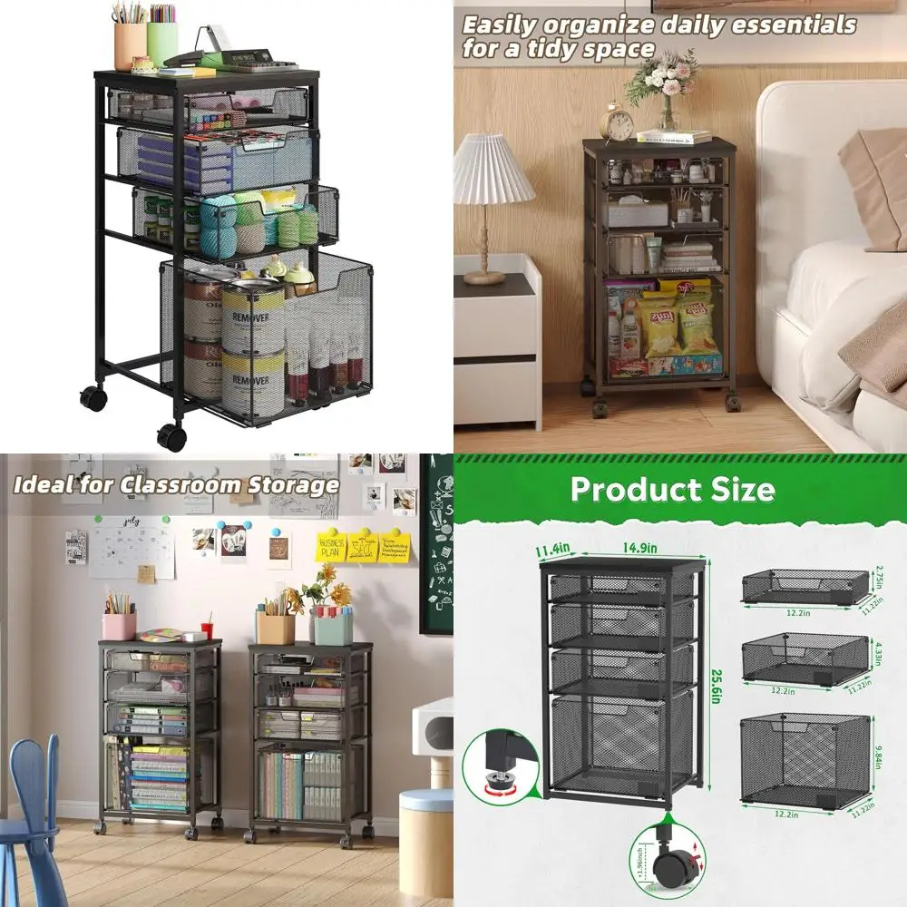 Multipurpose Lockable Rolling Cart with Wooden Top for Classroom, Bedroom, Bathroom, and Office, Black
Multipurpose Lockable Rolling Cart with Wooden Top for Classroom, Bedroom, Bathroom, and Office, Black