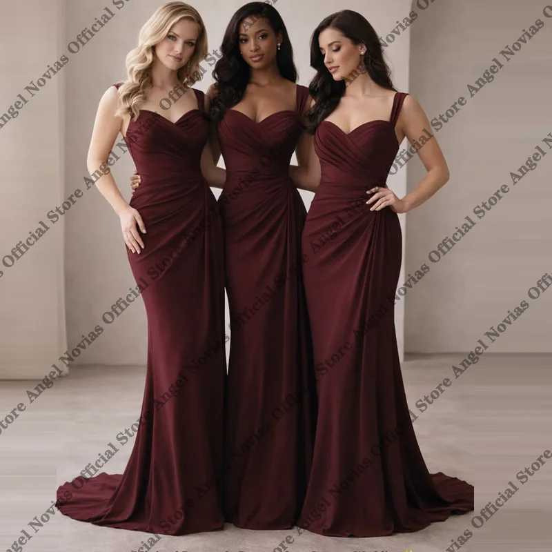 Long Mermaid Burgundy Bridesmaid Dresses 2026 with Straps Formal Wedding Guest Party Dresses vestidos de fiesta elegantes
Long Mermaid Burgundy Bridesmaid Dresses 2026 with Straps Formal Wedding Guest Party Dresses vestidos de fiesta elegantes