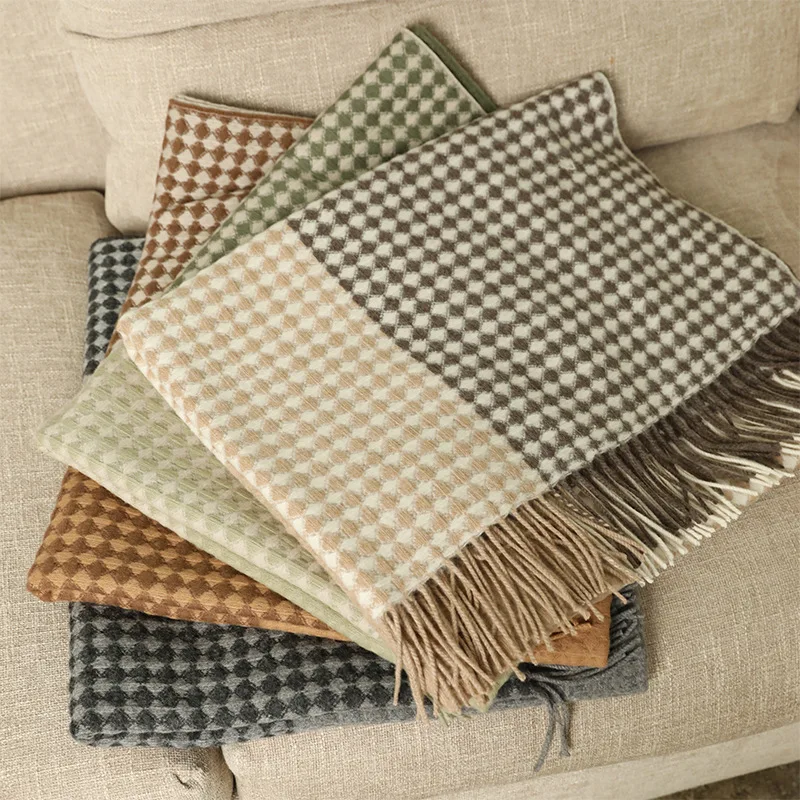 100% Wool Plaid Blanket Shawl Double Jacquard Warm Sofa Throw 120*200cm Bed Cover Travel Office Nap Blanket Home Decoration
100% Wool Plaid Blanket Shawl Double Jacquard Warm Sofa Throw 120*200cm Bed Cover Travel Office Nap Blanket Home Decoration