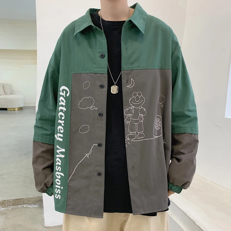 Autumn Winter Large Size Men's Workwear irt Loose Long Sve Patchwork Trendy Harajuku Sle Outerwear Casual Faion
Autumn Winter Large Size Men's Workwear irt Loose Long Sve Patchwork Trendy Harajuku Sle Outerwear Casual Faion