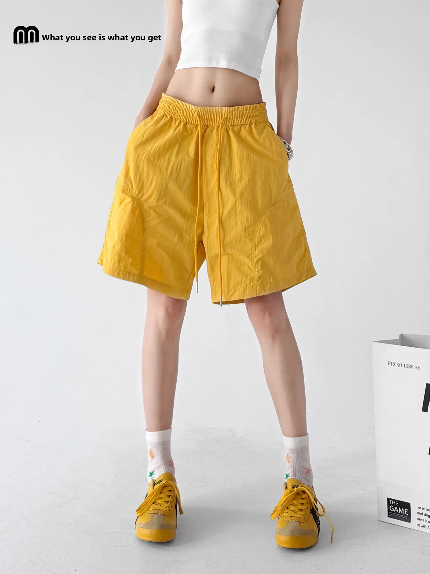 Fashionable Yellow Sports Shorts Women's Summer 2026 New Style Slimming Outdoor Casual Pants Elastic Waist High Waist Nylon F...
Fashionable Yellow Sports Shorts Women's Summer 2026 New Style Slimming Outdoor Casual Pants Elastic Waist High Waist Nylon F...
