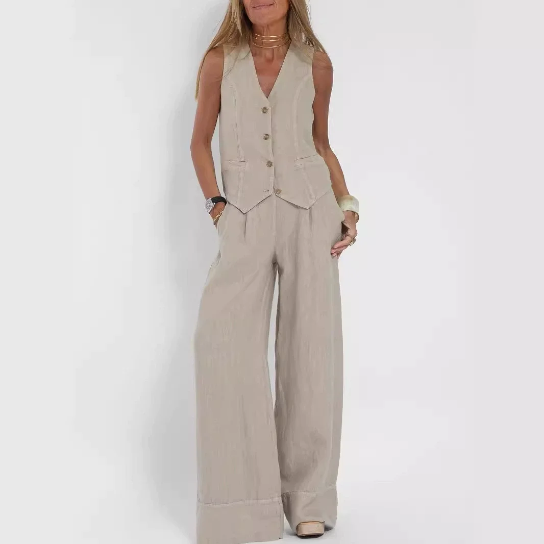 Women's Clothing 2025 Spring Summer New Fashionable Vest Pants Collage Splicing Pure Sleeveless Color Temperament Casual Suit
Women's Clothing 2025 Spring Summer New Fashionable Vest Pants Collage Splicing Pure Sleeveless Color Temperament Casual Suit