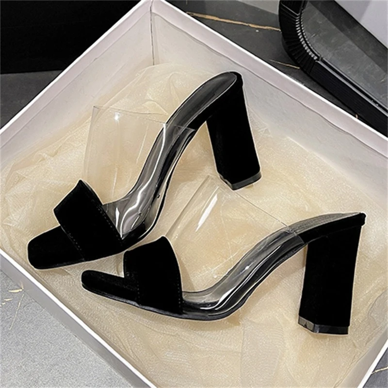 Aneikeh Summer Fashion Splicing PVC Transparent Open Toe Women Slippers Square High Heels Party Sandals Slide Shoes
Aneikeh Summer Fashion Splicing PVC Transparent Open Toe Women Slippers Square High Heels Party Sandals Slide Shoes