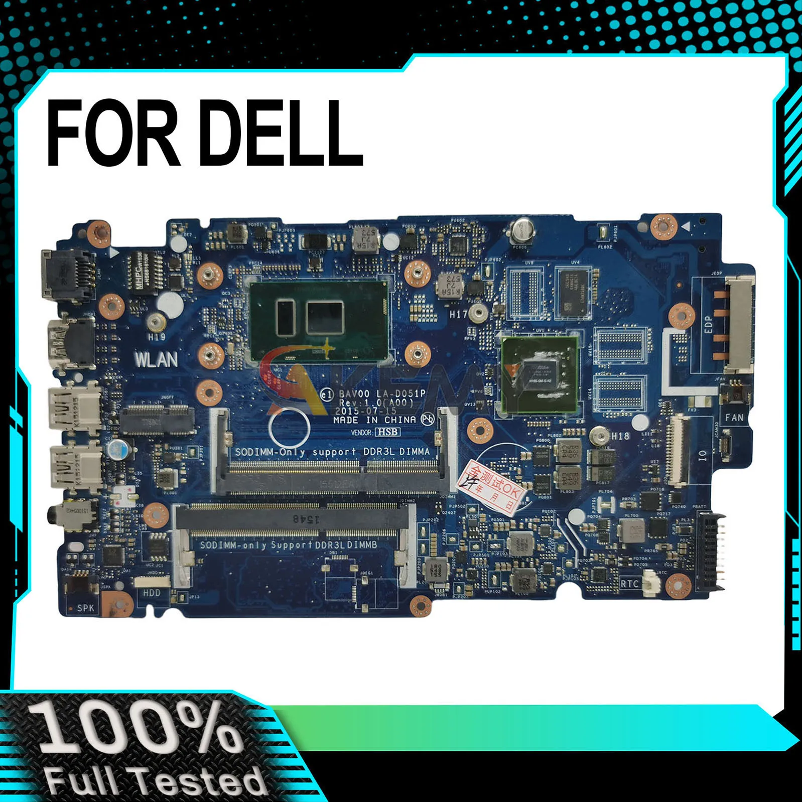 For DELL Inspiron 15 5557 14 5457 LA-D051P Laptop Motherboard I5-6200U I7-6500U CPU CN-02XPMY 042VN5 0KFWH 100% Test work
For DELL Inspiron 15 5557 14 5457 LA-D051P Laptop Motherboard I5-6200U I7-6500U CPU CN-02XPMY 042VN5 0KFWH 100% Test work