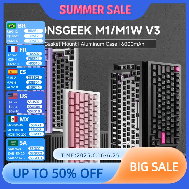 AKKO X MonsGeek M1/M1W V3 Mechanical Gaming Keyboard/Barebone DIT Kit 75% 3/5 Pin Hot Swap RGB Gasket Mount Aluminum Case
AKKO X MonsGeek M1/M1W V3 Mechanical Gaming Keyboard/Barebone DIT Kit 75% 3/5 Pin Hot Swap RGB Gasket Mount Aluminum Case