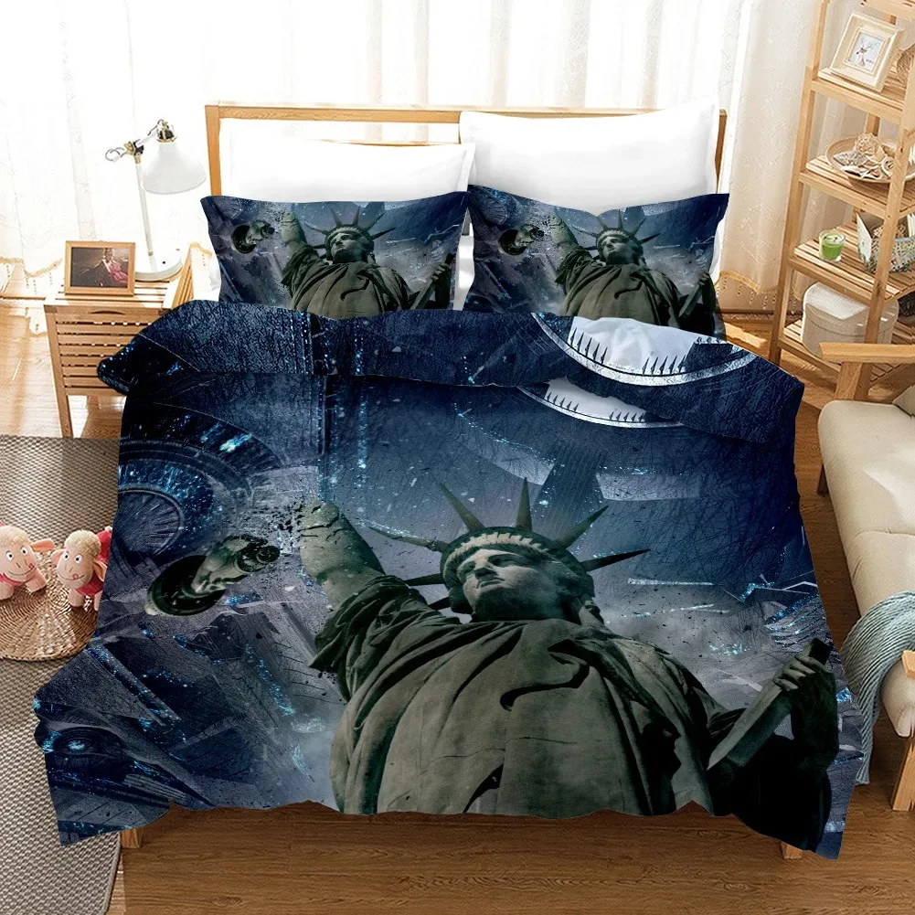Doomsday Duvet Cover Statue of Liberty Eiffel Tower Bedding Set Polyester World Disaster Theme Comforter Cover for Boy Teen King
Doomsday Duvet Cover Statue of Liberty Eiffel Tower Bedding Set Polyester World Disaster Theme Comforter Cover for Boy Teen King