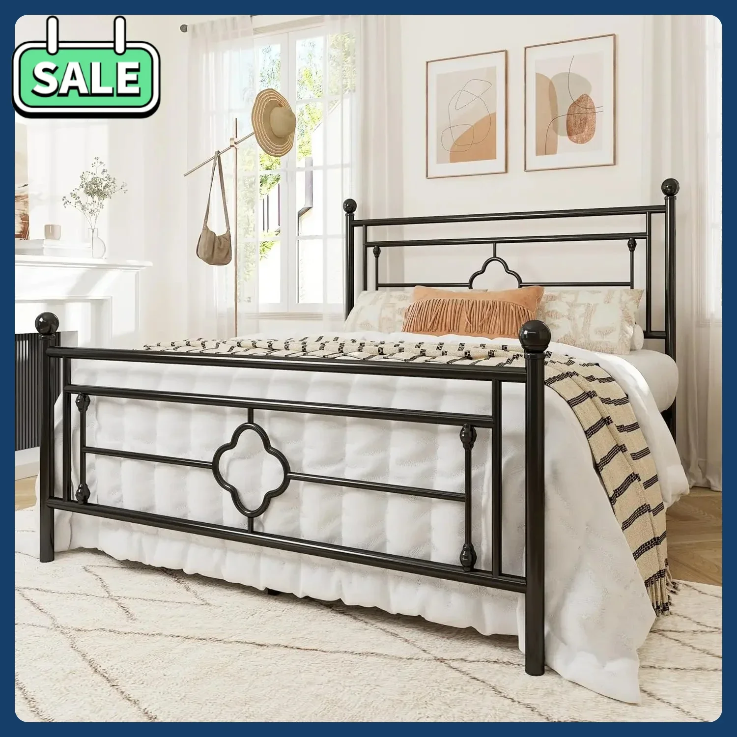 BestsellerElegant Queen Size Metal Platform Bed Frame with Under Bed Storage Space - Victorian Vintage Headboard and Footboard I
BestsellerElegant Queen Size Metal Platform Bed Frame with Under Bed Storage Space - Victorian Vintage Headboard and Footboard I