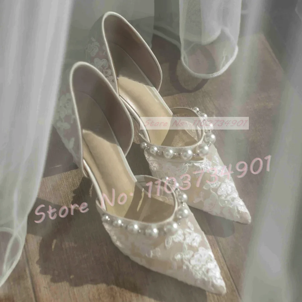 White Lace Pearl Stiletto Sandals Female Elegant Pointed Toe High Heels Shoes Ladies Fashion Party Sexy Luxury Slip-On Sandals
White Lace Pearl Stiletto Sandals Female Elegant Pointed Toe High Heels Shoes Ladies Fashion Party Sexy Luxury Slip-On Sandals