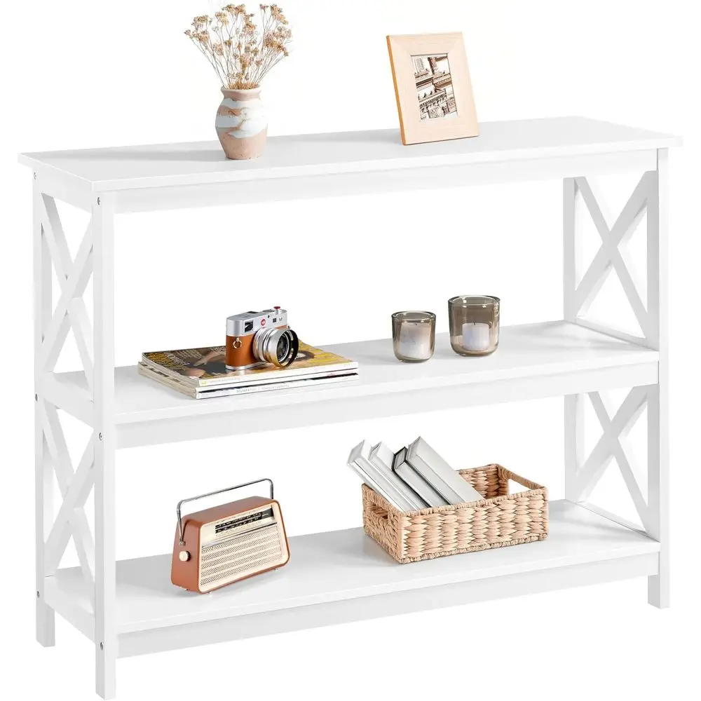 Narrow Long Entryway Table with 3 Shelves, Ideal for Books or Accent Furniture in Hallway or Living Room, White
Narrow Long Entryway Table with 3 Shelves, Ideal for Books or Accent Furniture in Hallway or Living Room, White