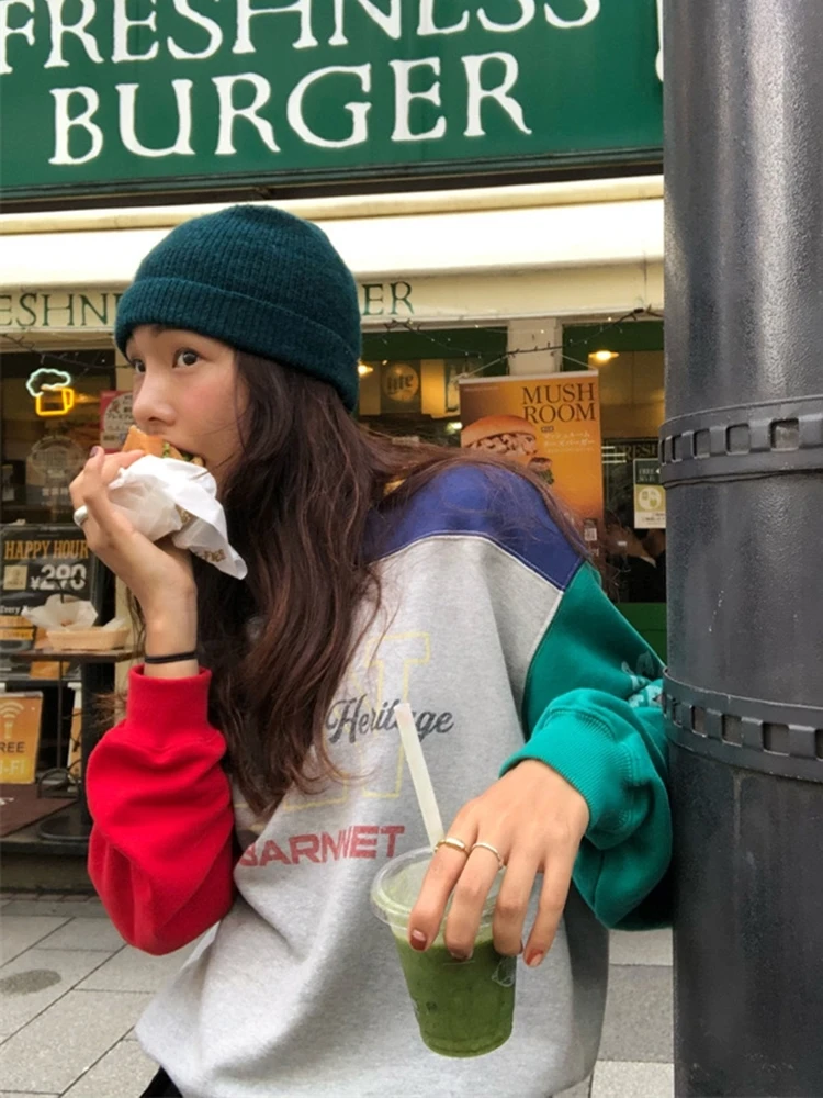 Smoid Autumn Winter Loose Fit Color Block Letter Print round Neck Cotton Sweatshirt Casual Comfortable Women's Streetwear
Smoid Autumn Winter Loose Fit Color Block Letter Print round Neck Cotton Sweatshirt Casual Comfortable Women's Streetwear