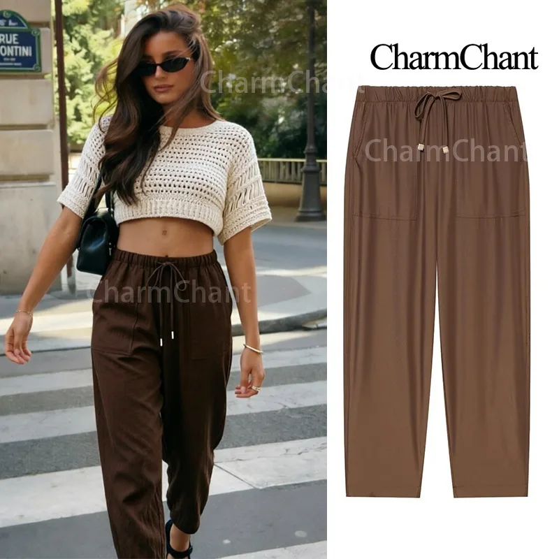CHARMCHANT Women's Drawstring Pants Casual High Waisted Tapered Trousers with Pockets Lightweight Flowy Wide Leg Pants Summer
CHARMCHANT Women's Drawstring Pants Casual High Waisted Tapered Trousers with Pockets Lightweight Flowy Wide Leg Pants Summer