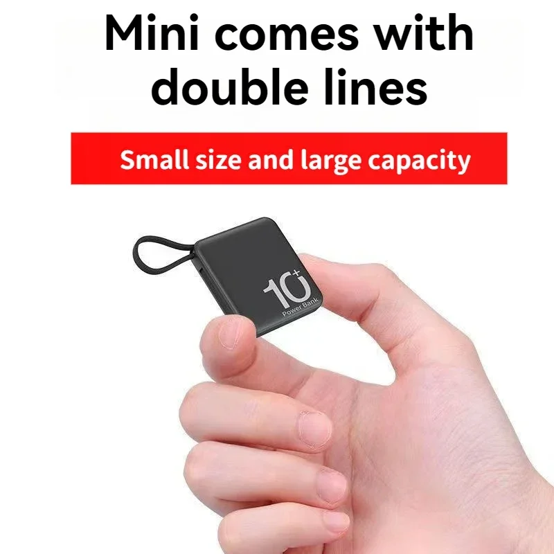 Mini Power Bank Built-in Cord Portable Micro Compact Power Bank 10000mAh Fast Charging External Battery Mobile Phone Accessories
Mini Power Bank Built-in Cord Portable Micro Compact Power Bank 10000mAh Fast Charging External Battery Mobile Phone Accessories