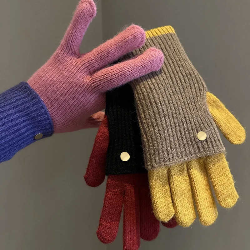 Winter women's exposed finger touch screen warm long short dual-use cycling student color blocked knitted yarn gloves
Winter women's exposed finger touch screen warm long short dual-use cycling student color blocked knitted yarn gloves