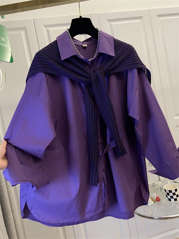 Ele Purple Oversized Long Sve irt Korean Sle Loose Fit Early Autumn Aosphere Feelings Long Sve Top Women's Fa...
Ele Purple Oversized Long Sve irt Korean Sle Loose Fit Early Autumn Aosphere Feelings Long Sve Top Women's Fa...