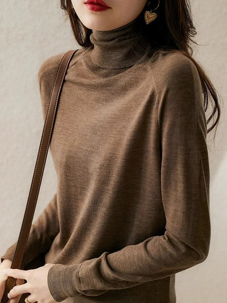 Korean Sle High Collar Long Sve Loose Casual Thiened Knitted Base irt Women's Inner Wear Top Slimming Lazy Sle
Korean Sle High Collar Long Sve Loose Casual Thiened Knitted Base irt Women's Inner Wear Top Slimming Lazy Sle