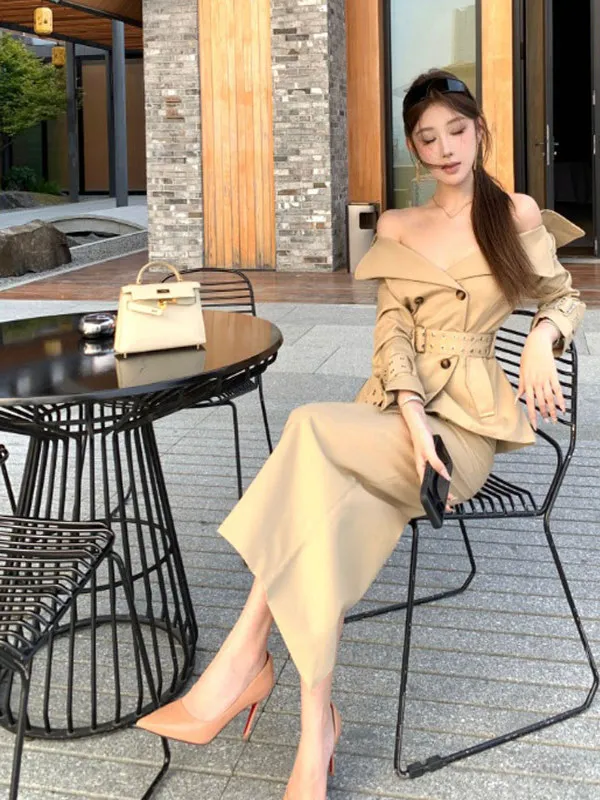 Spring 2026 Short Double-Breasted Windbreaker And Skirt Two-Piece Set Fashionable Casual Style Women's Clothing Set
Spring 2026 Short Double-Breasted Windbreaker And Skirt Two-Piece Set Fashionable Casual Style Women's Clothing Set