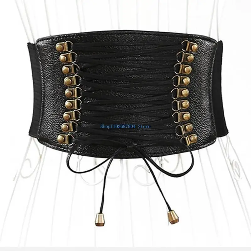 N7YF Women Elastic Wide Band Tied Waspie Girl Corset Waist Punk Cincher Belt PU Leath
N7YF Women Elastic Wide Band Tied Waspie Girl Corset Waist Punk Cincher Belt PU Leath