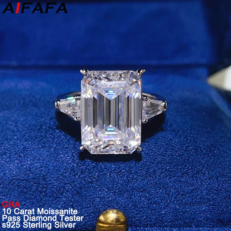 10 Carat Emerald Cut Real Moissanite Women Rings s925 Silver Rectangle Lab Diamond Moissanita Finger Ring Fine Jewelry GRA
10 Carat Emerald Cut Real Moissanite Women Rings s925 Silver Rectangle Lab Diamond Moissanita Finger Ring Fine Jewelry GRA
