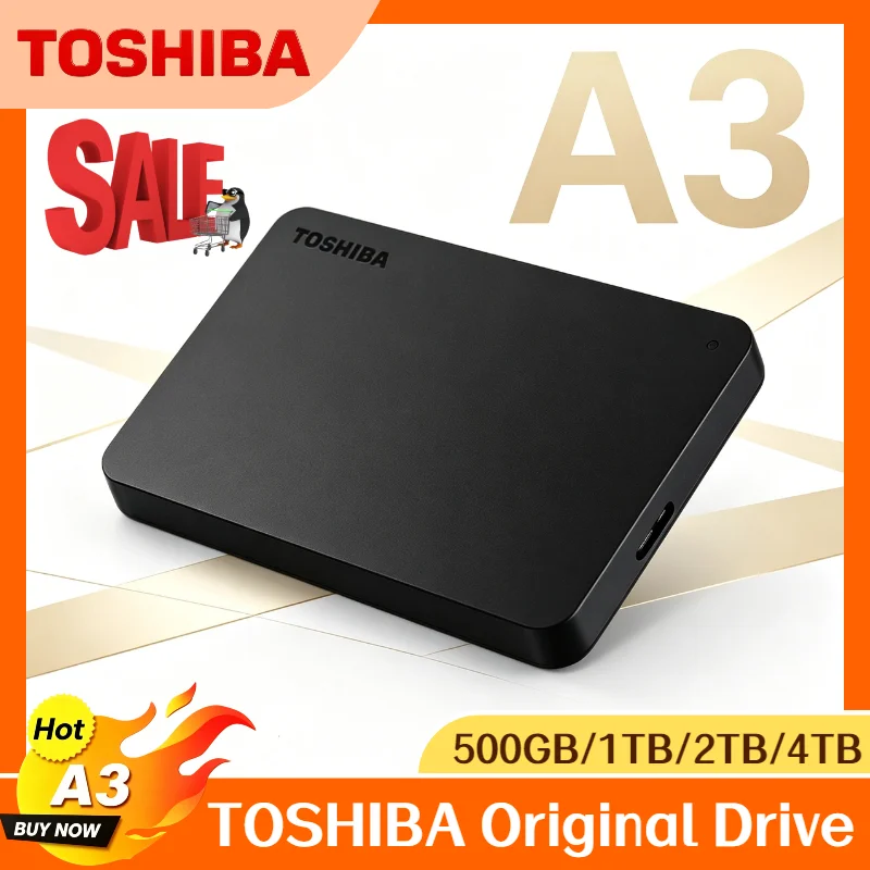 Toshiba Canvio Basics A3 2TB 1TB 500GB Portable External HDD USB 3.0 Matte Finish Ultra Fast Backup Storage for Windows Mac
Toshiba Canvio Basics A3 2TB 1TB 500GB Portable External HDD USB 3.0 Matte Finish Ultra Fast Backup Storage for Windows Mac