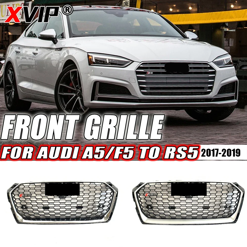 XVIP RS5 Style Chrome Silver And Matte Silver Front Bumper Grille Fit For Audi A5 S5 F5 2017-2019 High Quality ABS Upper Grilles
XVIP RS5 Style Chrome Silver And Matte Silver Front Bumper Grille Fit For Audi A5 S5 F5 2017-2019 High Quality ABS Upper Grilles