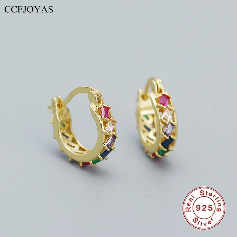 CCFJOYAS 100% 925 Sterling Silver Colorful Zircon Small Hoop Earrings for Women Simple 9mm Huggie Earrings Fine Wedding Jewelry
CCFJOYAS 100% 925 Sterling Silver Colorful Zircon Small Hoop Earrings for Women Simple 9mm Huggie Earrings Fine Wedding Jewelry