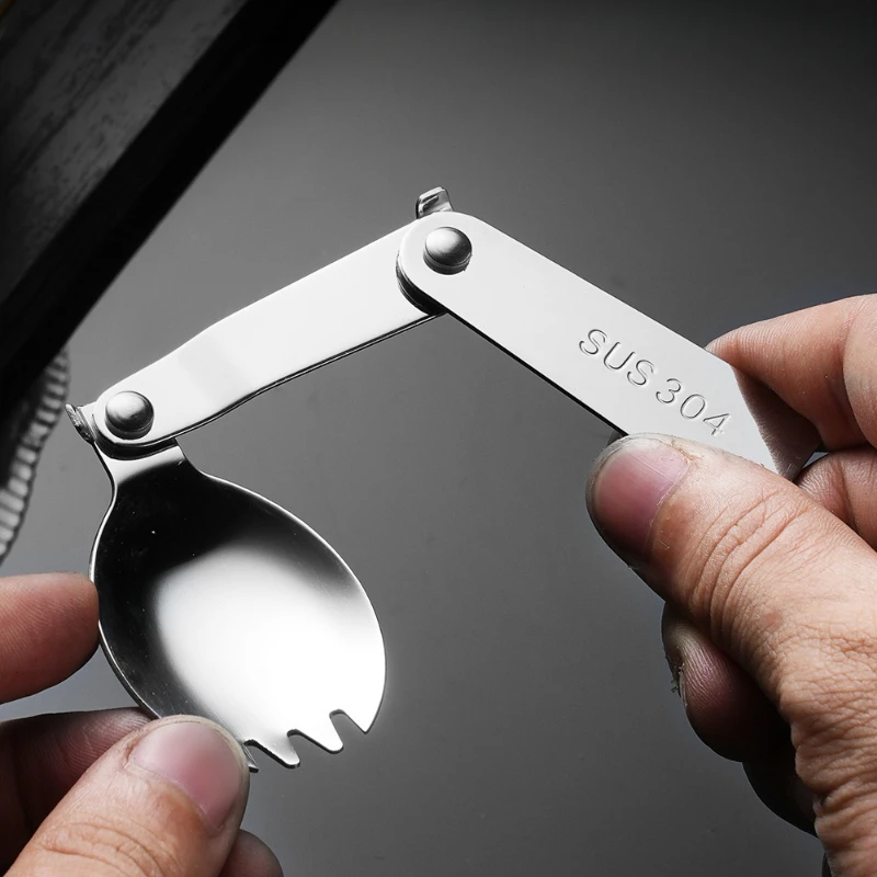 1pc Outdoor folding tableware stainless steel spoon and fork rotating and folding portable three fold travel tableware
1pc Outdoor folding tableware stainless steel spoon and fork rotating and folding portable three fold travel tableware