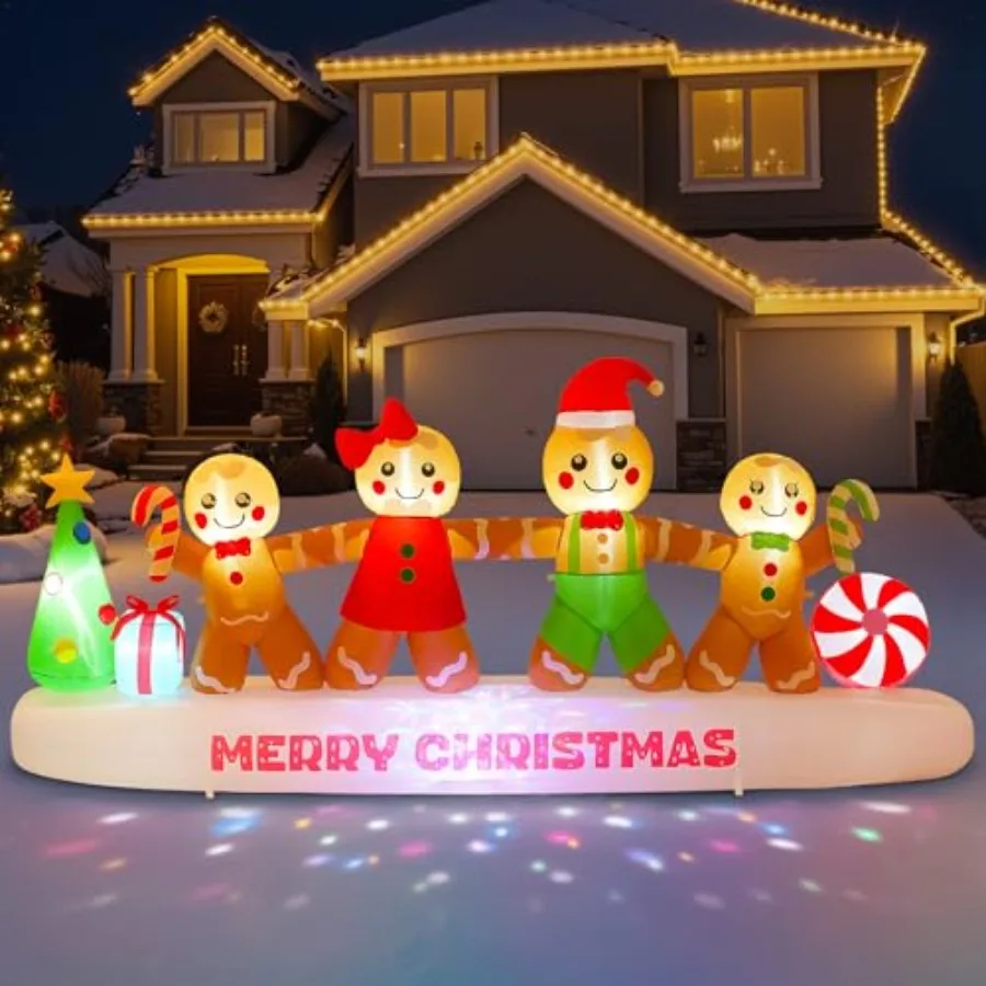 10 FT Long Gingerbread Family Christmas Inflatable Outdoor Decoration, Gingerbread Man Inflatable Holding Hands with Built-in D
10 FT Long Gingerbread Family Christmas Inflatable Outdoor Decoration, Gingerbread Man Inflatable Holding Hands with Built-in D