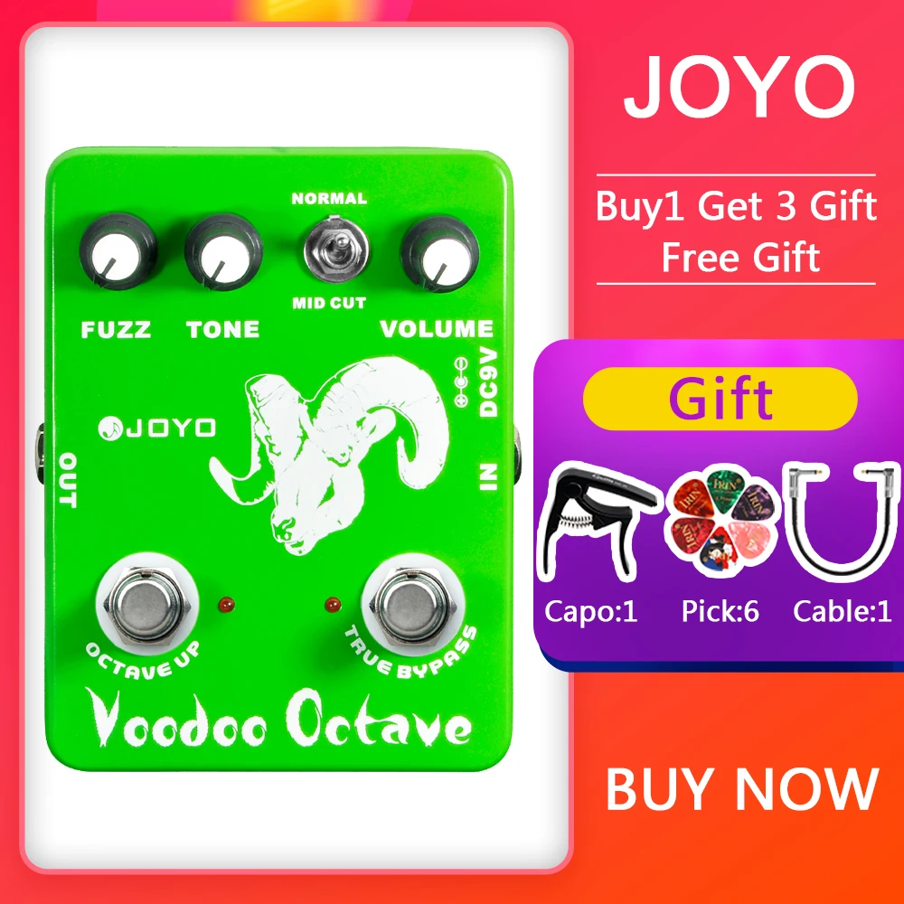 JOYO JF-12 Voodoo Octave Fuzz Guitar Pedal Both Distortion and Octave Effect True Bypass Electric Guitar Bass Effect Pedal
JOYO JF-12 Voodoo Octave Fuzz Guitar Pedal Both Distortion and Octave Effect True Bypass Electric Guitar Bass Effect Pedal