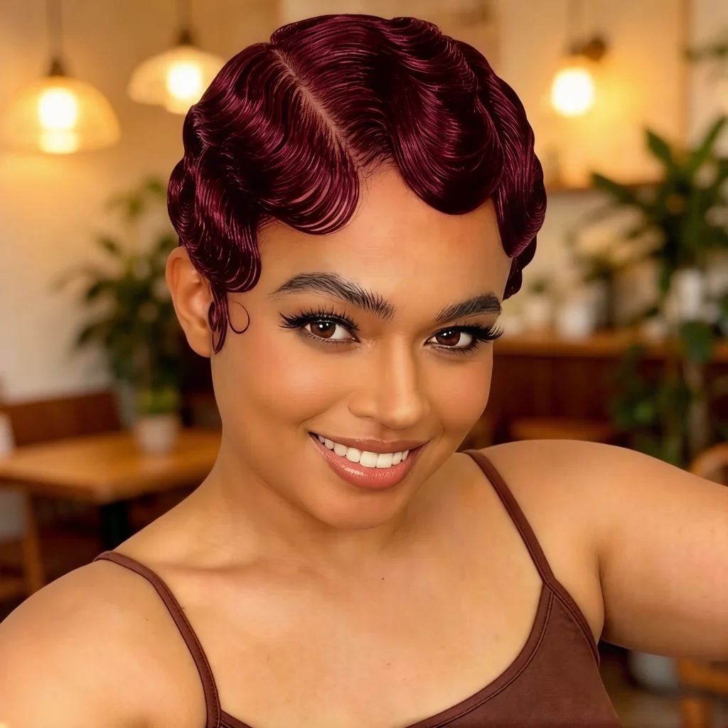 13x4 Lace Front Finger Wave Human Hair Wig, Short Pixie Cut Natural Black Vintage Wig for African American Women
13x4 Lace Front Finger Wave Human Hair Wig, Short Pixie Cut Natural Black Vintage Wig for African American Women