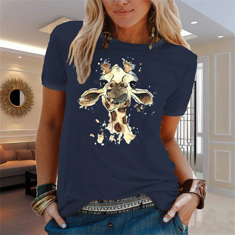 Animal Pattern Print Short Sleeve T-shirt For Woman Summer Fashion Leisure Crew Neck Tee Daily Comfortable Trend Ladies Clothing
Animal Pattern Print Short Sleeve T-shirt For Woman Summer Fashion Leisure Crew Neck Tee Daily Comfortable Trend Ladies Clothing