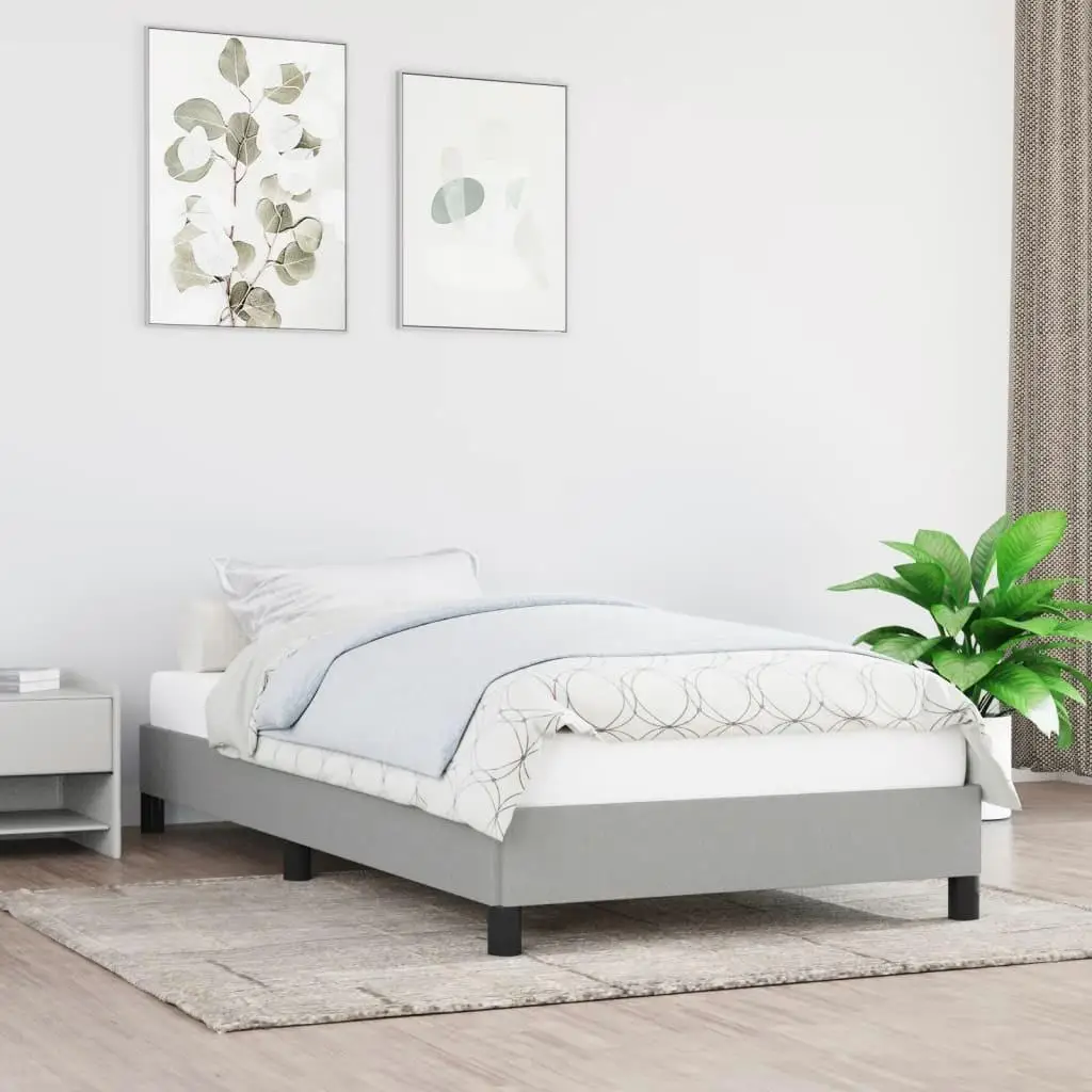 Light Gray Twin Bed Frame 39.4x74.8, No Mattress, Durable Fabric Design, Modern Bedroom Furniture
Light Gray Twin Bed Frame 39.4x74.8, No Mattress, Durable Fabric Design, Modern Bedroom Furniture