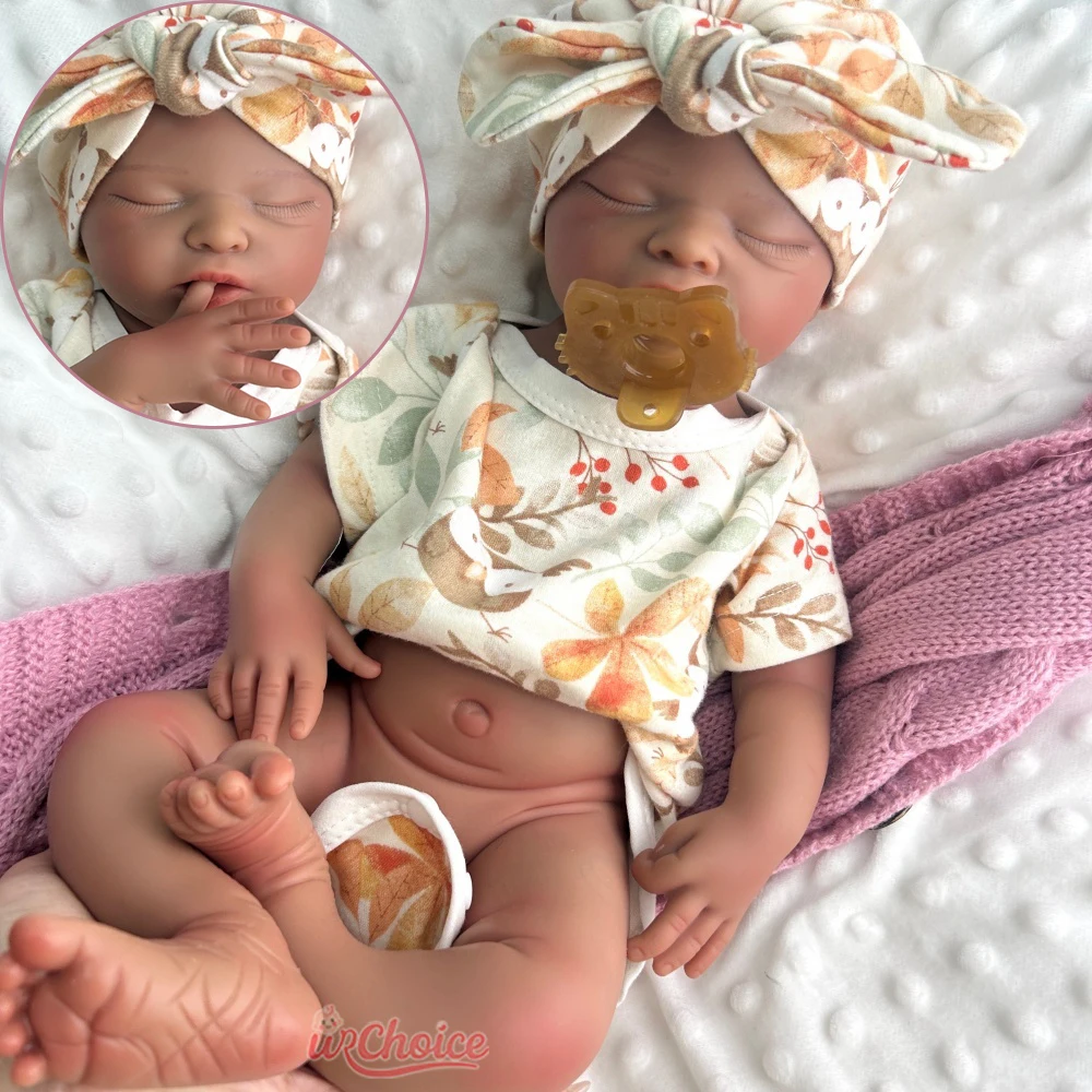 20 дюймов с открытым ртом, темная кожа, реалистичная силиконовая кукла Reborn Baby, утяжеленная гибкая кукла ручной работы для студийных фотосессий 
20 дюймов с открытым ртом, темная кожа, реалистичная силиконовая кукла Reborn Baby, утяжеленная гибкая кукла ручной работы для студийных фотосессий