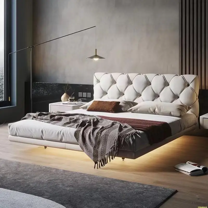 High-end, light luxury, suspended bed, leather, modern, simple, master bedroom, wabi-sabi
High-end, light luxury, suspended bed, leather, modern, simple, master bedroom, wabi-sabi