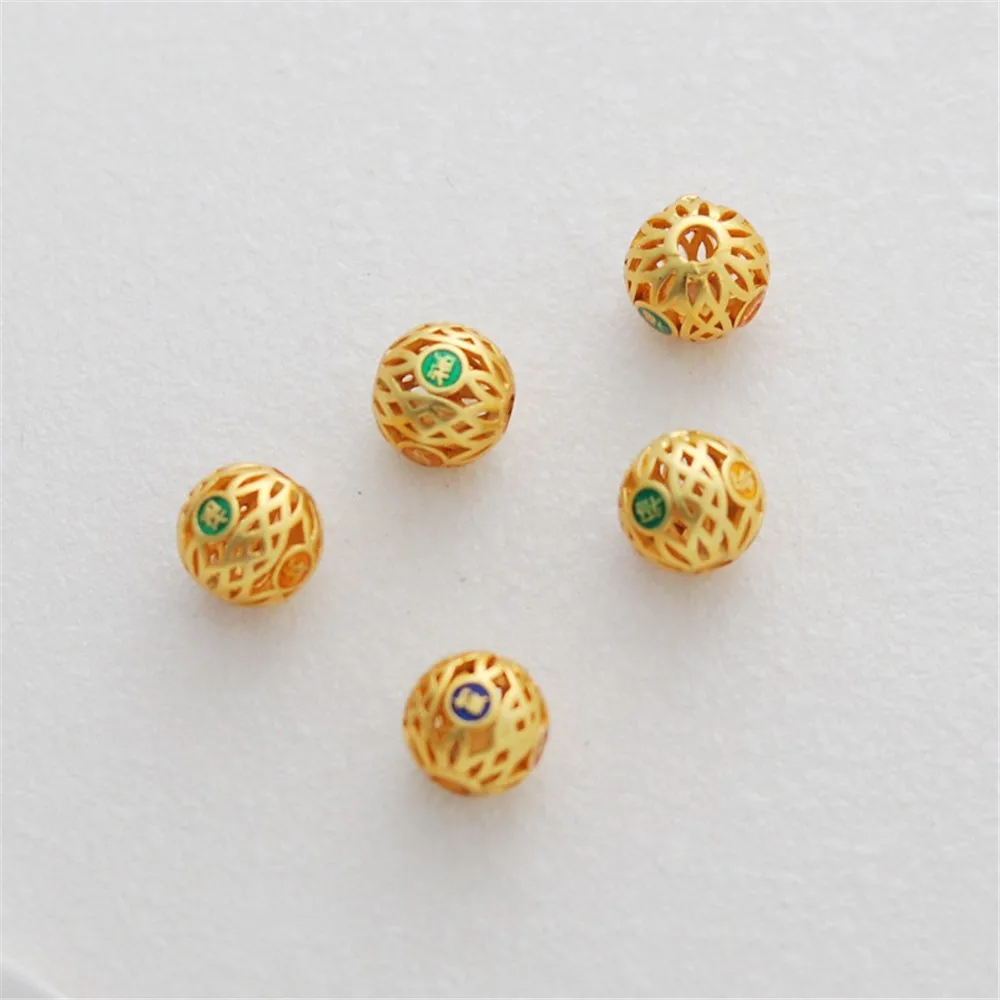 1PCS 18K Gold Lucky Hollow Beads, Loose Beads, DIY Bracelet, Necklace, Separated by Beads, 10mm
1PCS 18K Gold Lucky Hollow Beads, Loose Beads, DIY Bracelet, Necklace, Separated by Beads, 10mm