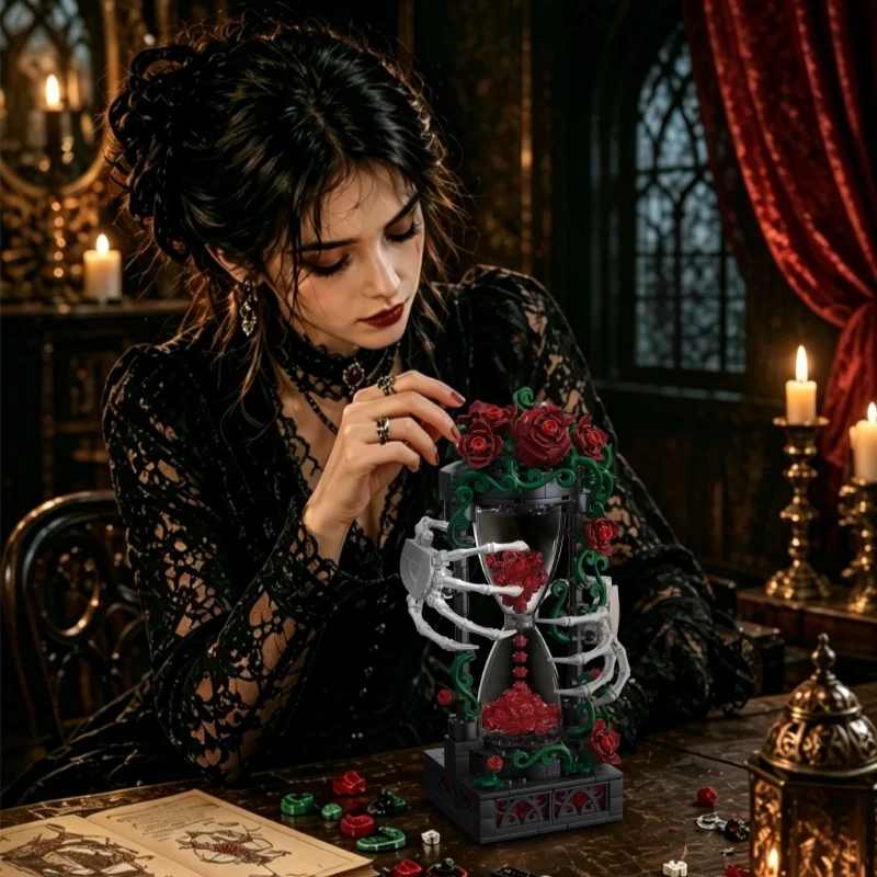 Darkness Gothic Skull Hand Rose Building Block Assembly Model Skeleton Hourglass Nice Ornament Creative Halloween Valentine Gift
Darkness Gothic Skull Hand Rose Building Block Assembly Model Skeleton Hourglass Nice Ornament Creative Halloween Valentine Gift