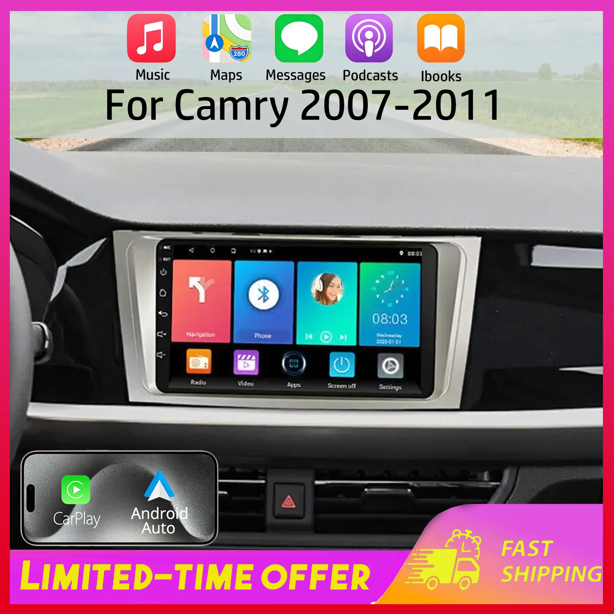 Автомобильная навигационная система Android 13, 9 дюймов, для Camry 2007-2011, с поддержкой CarPlay и Android Auto, 2+32 ГБ, FM/RDS, SWC, разделенный экран
Автомобильная навигационная система Android 13, 9 дюймов, для Camry 2007-2011, с поддержкой CarPlay и Android Auto, 2+32 ГБ, FM/RDS, SWC, разделенный экран