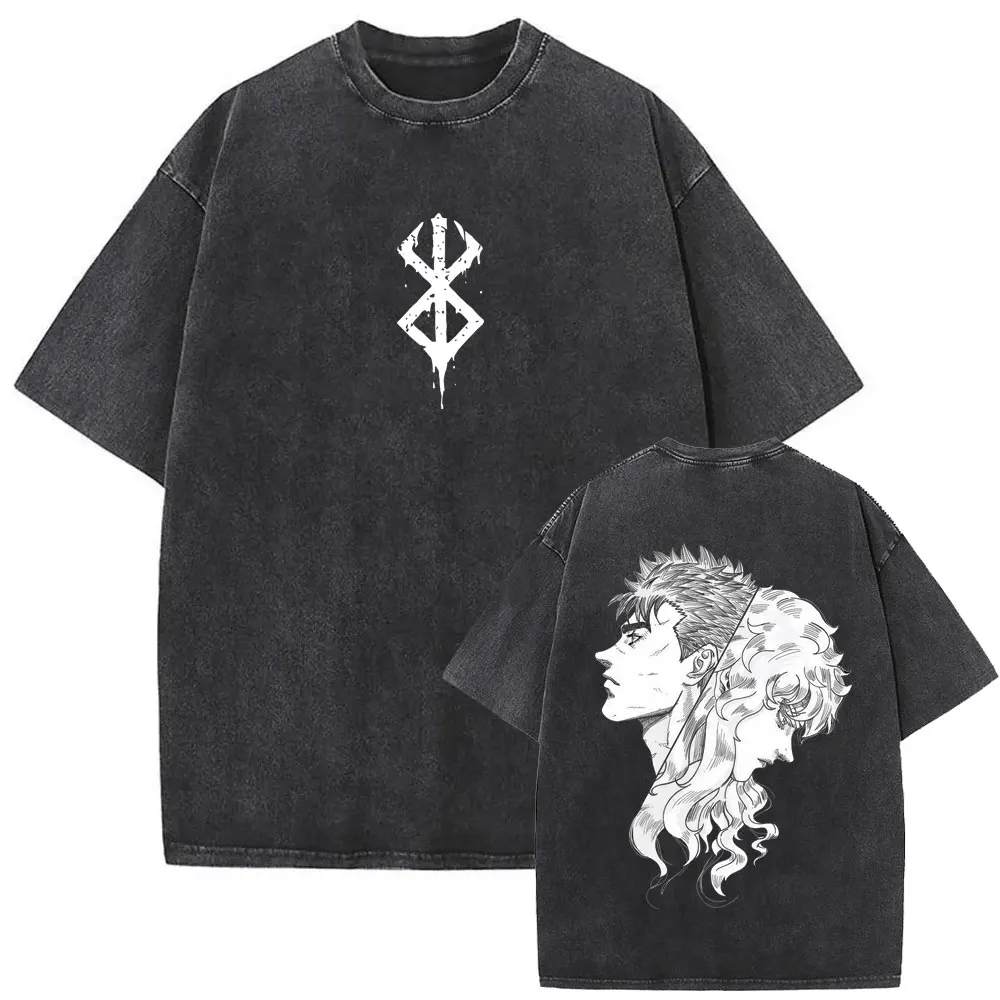 Washed Vintage Anime Berserk Guts Griffith Graphic T-shirt Retro Skull Knight Gatsu Zodd T Shirts Men Casual Oversized T-shirts
Washed Vintage Anime Berserk Guts Griffith Graphic T-shirt Retro Skull Knight Gatsu Zodd T Shirts Men Casual Oversized T-shirts
