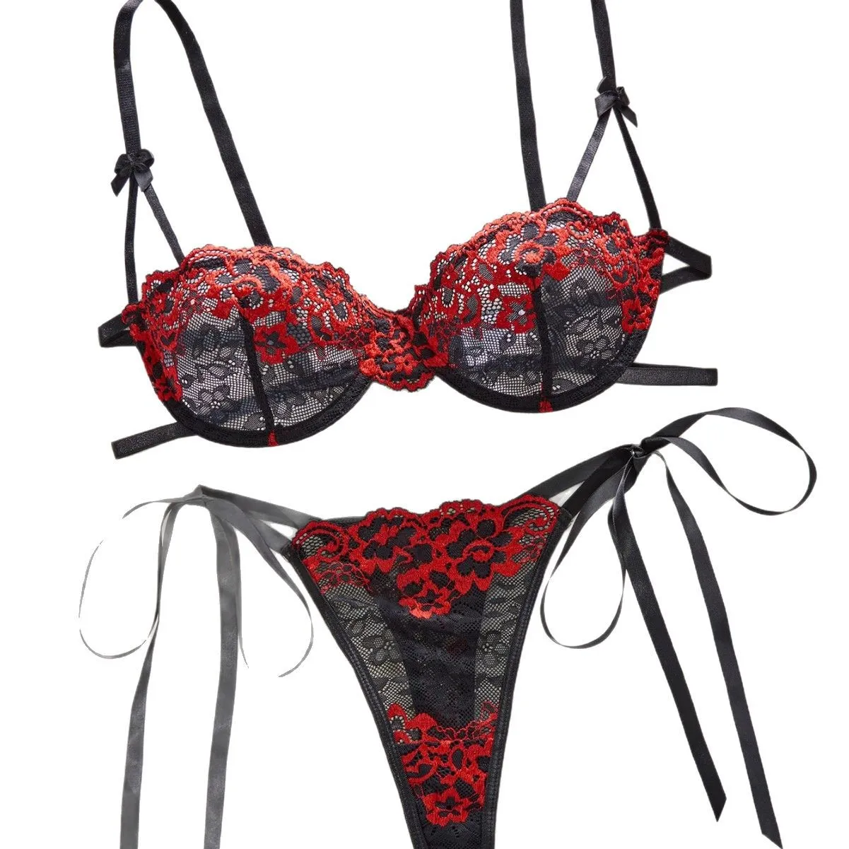 French Lace Bra Set Girls Sexy Women Bralette Adjustable Transparent Embroidery Underwear Thong Bras Lingerie Panties Sets
French Lace Bra Set Girls Sexy Women Bralette Adjustable Transparent Embroidery Underwear Thong Bras Lingerie Panties Sets