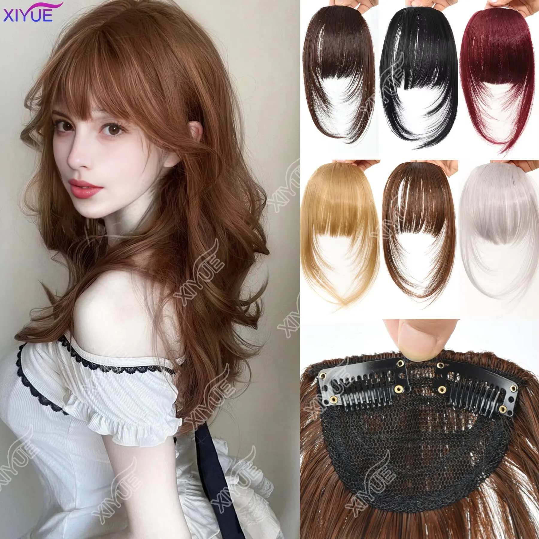 XIYUE Natural Straight Synthetic Blunt Bangs High Temperature Fiber Brown Women Clip-In Full Bangs With Fringe Of Hair 12 Inch
XIYUE Natural Straight Synthetic Blunt Bangs High Temperature Fiber Brown Women Clip-In Full Bangs With Fringe Of Hair 12 Inch