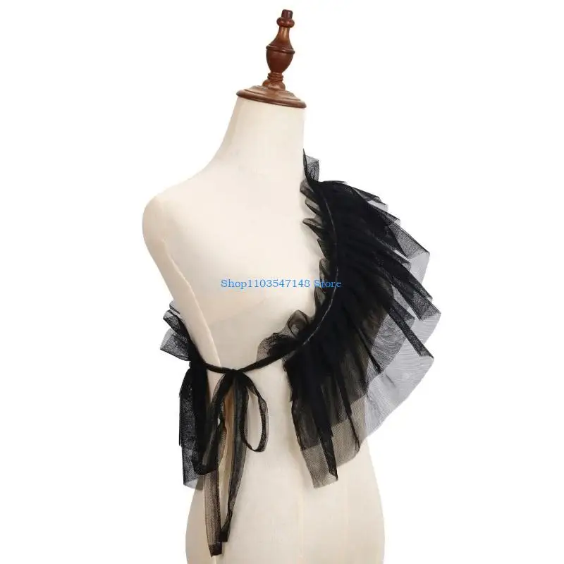 P88B Women's Vintage Ruffled Mesh Shrug Shawl Japanese Anime False Collar Layered Tulle Shoulder Wrap Cosplay Costume Capelet
P88B Women's Vintage Ruffled Mesh Shrug Shawl Japanese Anime False Collar Layered Tulle Shoulder Wrap Cosplay Costume Capelet