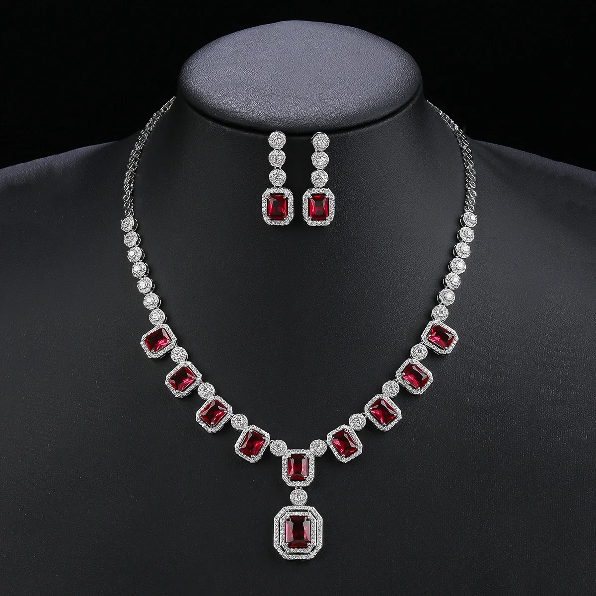 Cubic Zirconia Engagement Bridal Party Mixed Color Silver Color Green Red Pendant Necklace Earrings 2pcs Jewelry Set CN11133
Cubic Zirconia Engagement Bridal Party Mixed Color Silver Color Green Red Pendant Necklace Earrings 2pcs Jewelry Set CN11133