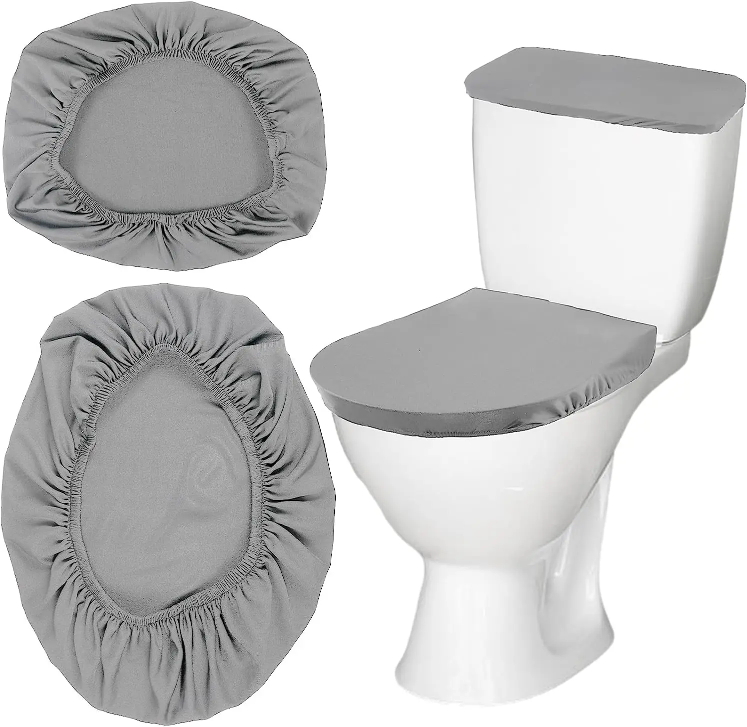 Washable Toilet Tank and Lid Cover Set - Stretch Fabric, Elastic Bottom, Soft, Grey
Washable Toilet Tank and Lid Cover Set - Stretch Fabric, Elastic Bottom, Soft, Grey
