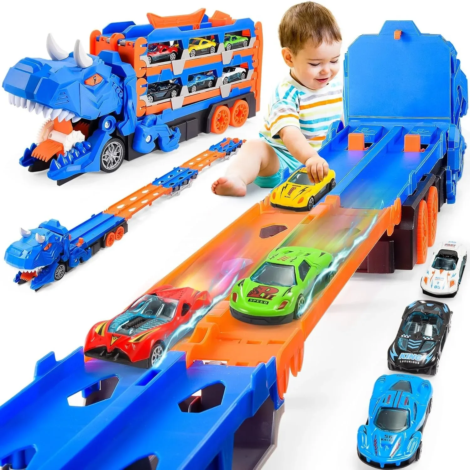 Children's Car Toys As Gifts Suitable For Boys Aged 3-12 Featuring With 12 Cars Toys, Foldable And Transformable Into A Dinosaur
Children's Car Toys As Gifts Suitable For Boys Aged 3-12 Featuring With 12 Cars Toys, Foldable And Transformable Into A Dinosaur