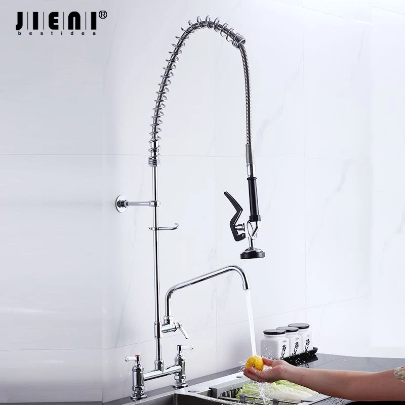 JIENI Two Ways Of Effluent Kitchen Sink Faucet Deck Mounted Double Handle Control Tall Style With Swivel Hot And Cold Mixer Taps
JIENI Two Ways Of Effluent Kitchen Sink Faucet Deck Mounted Double Handle Control Tall Style With Swivel Hot And Cold Mixer Taps