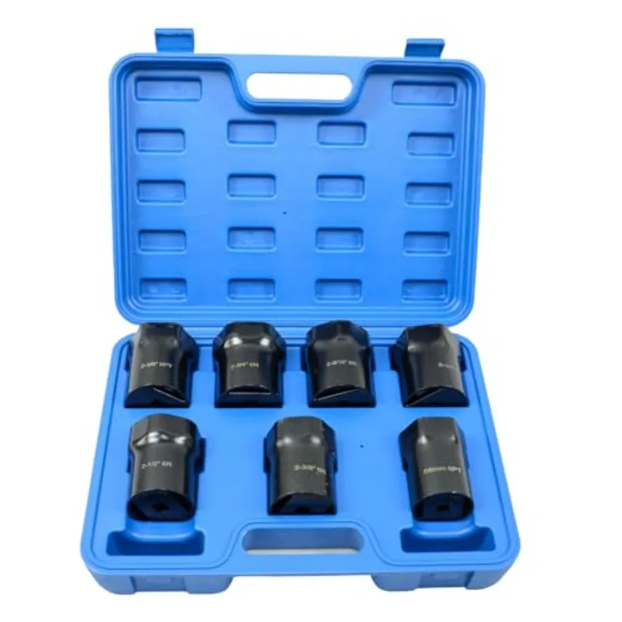 Wheel Bearing Locknut Socket Set 7 Piece Wheel Bearing Lock Nuts Removal and Installation Tool Kit 1/2 Inch Drive SAE and Metri
Wheel Bearing Locknut Socket Set 7 Piece Wheel Bearing Lock Nuts Removal and Installation Tool Kit 1/2 Inch Drive SAE and Metri
